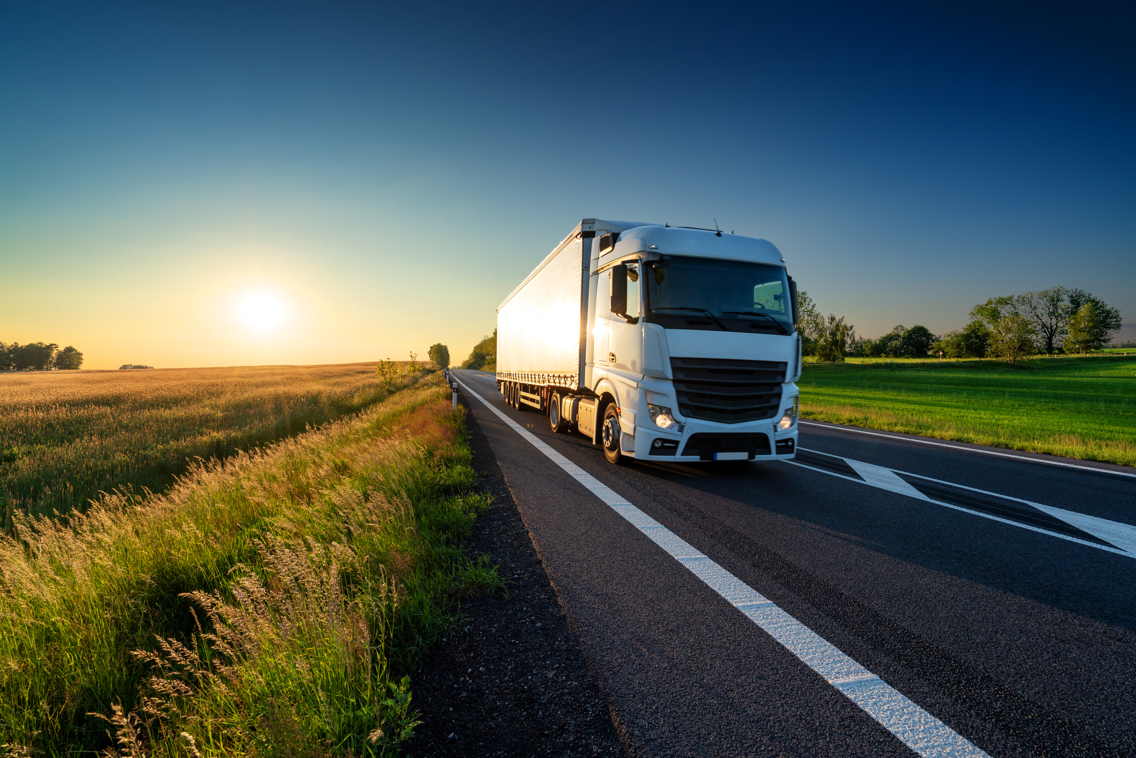 truck on road