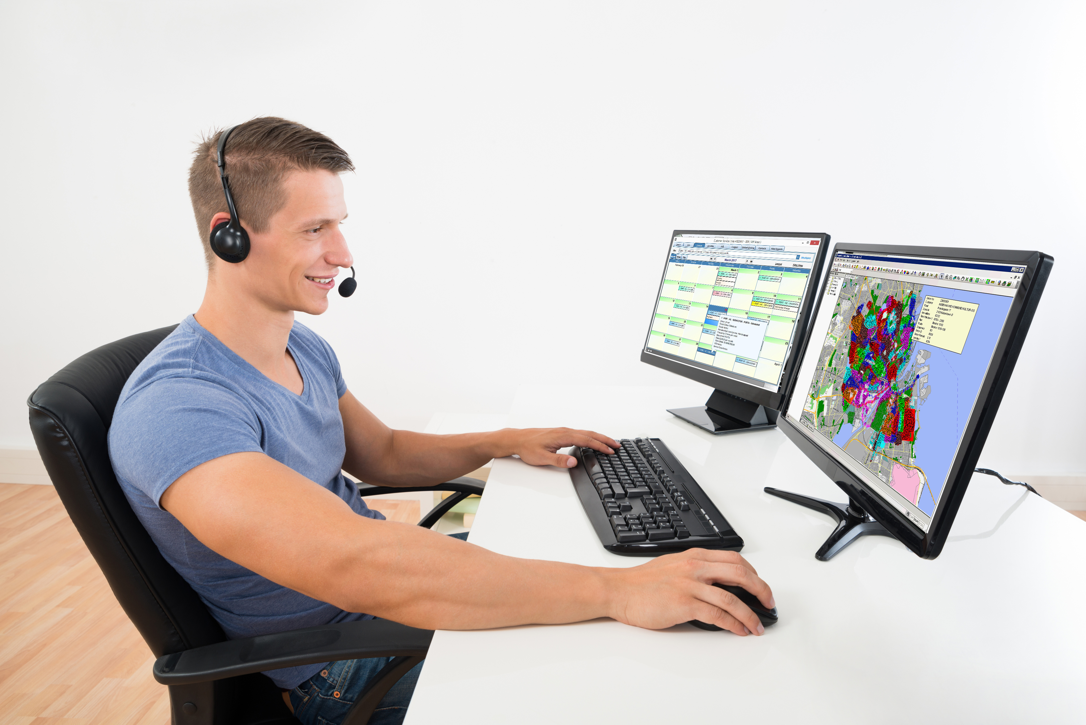 Man With Muscles With Planning Screen