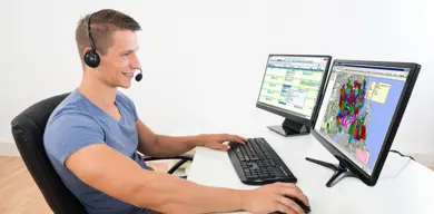 Man With Muscles With Planning Screen