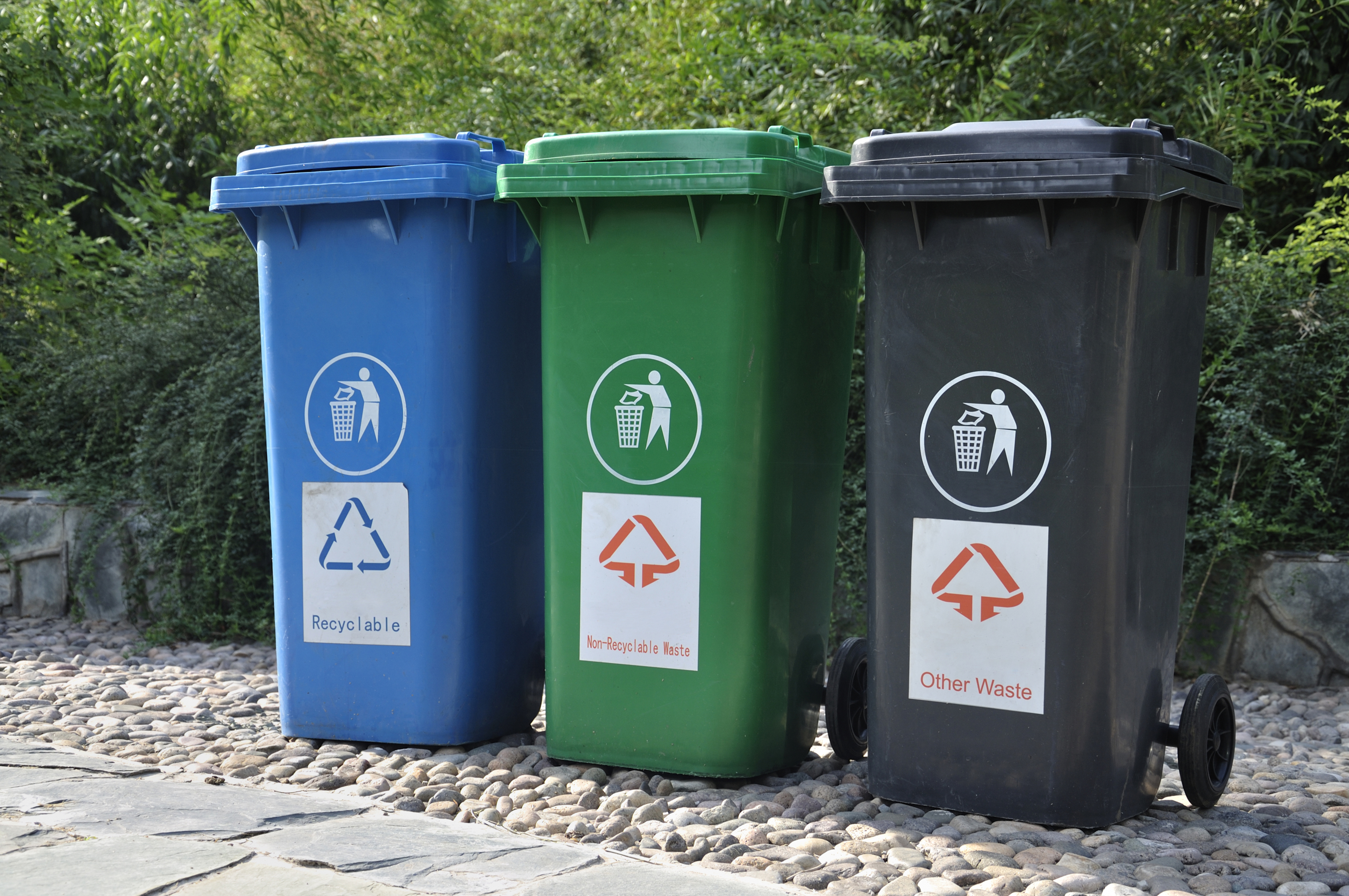 Green Black Blue Container
