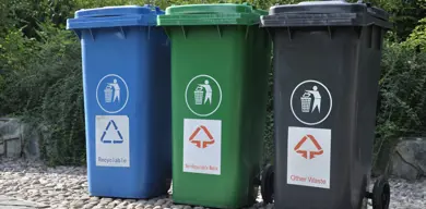 Green Black Blue Container