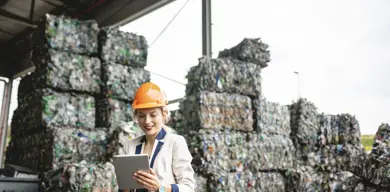 Recycling worker