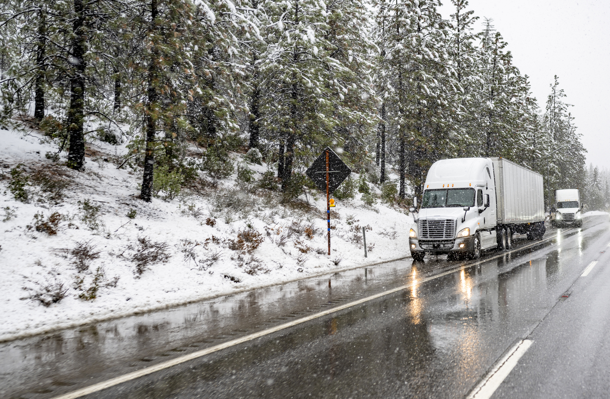 Fleet truck winter scene image