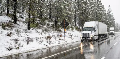 Fleet truck winter scene image